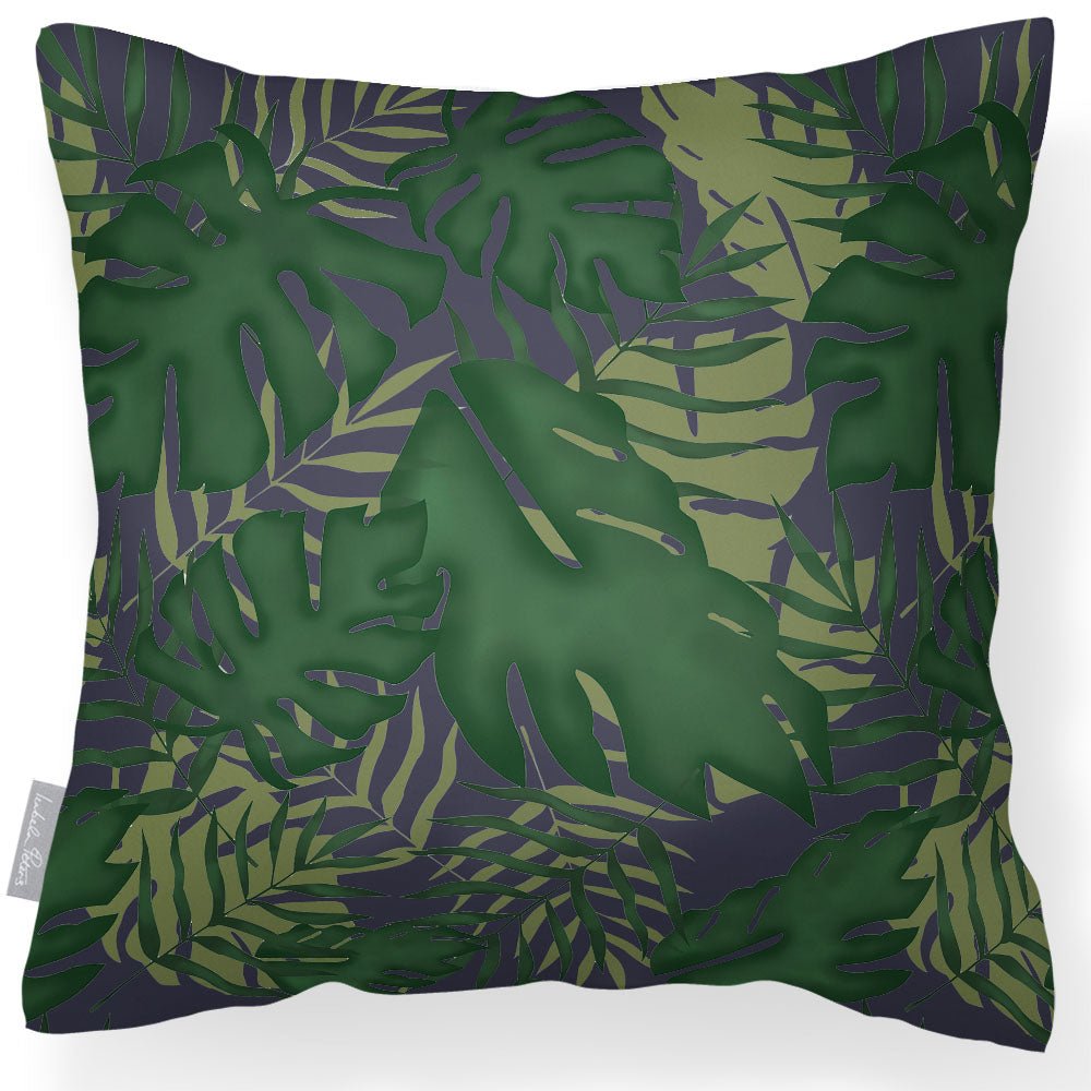 Outdoor Garden Waterproof Cushion - Palm Leaf Luxury Outdoor Cushions Izabela Peters Graphite 50 x 50 cm 