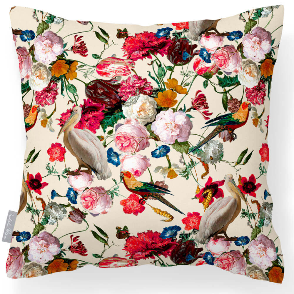 Outdoor Garden Waterproof Cushion - Peruvian Paradise  Izabela Peters Ivory Cream 40 x 40 cm 