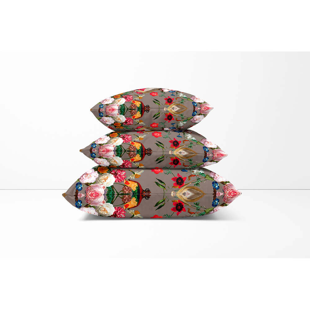 Outdoor Garden Waterproof Cushion - Peruvian Paradise - Dovedale Stone 45 x 45 cm by Izabela Peters
