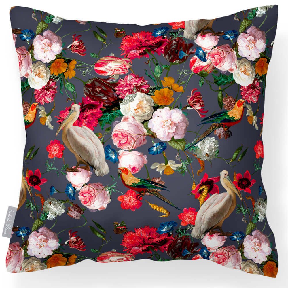 Outdoor Garden Waterproof Cushion - Peruvian Paradise  Izabela Peters Graphite 40 x 40 cm 