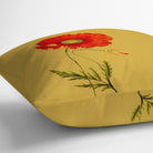 Outdoor Garden Waterproof Cushion - Poppy - Mustard 50 x 50 cm by Izabela Peters