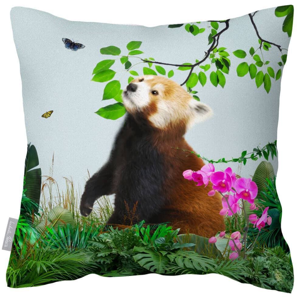 Outdoor Garden Waterproof Cushion - Rare Red Panda - Duck Egg 50 x 50 cm by Izabela Peters
