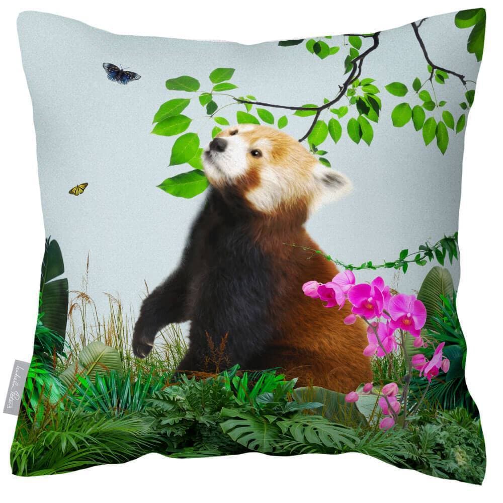 Outdoor Garden Waterproof Cushion - Rare Red Panda  Izabela Peters Duck Egg 40 x 40 cm 