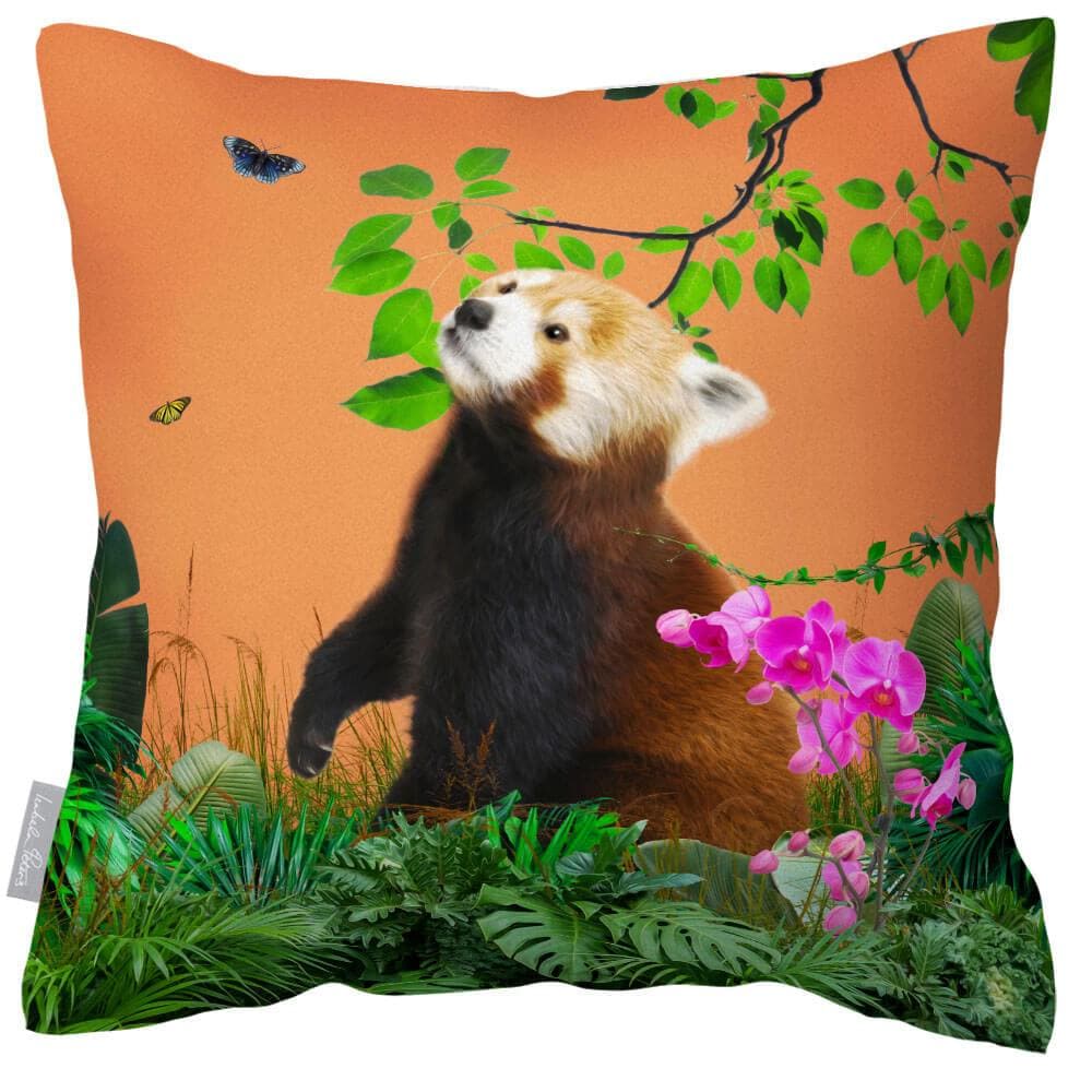 Outdoor Garden Waterproof Cushion - Rare Red Panda  Izabela Peters Burnt Orange 40 x 40 cm 