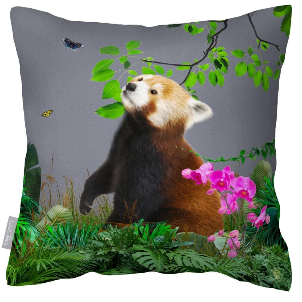 Outdoor Garden Waterproof Cushion - Rare Red Panda - Grey 50 x 50 cm by Izabela Peters