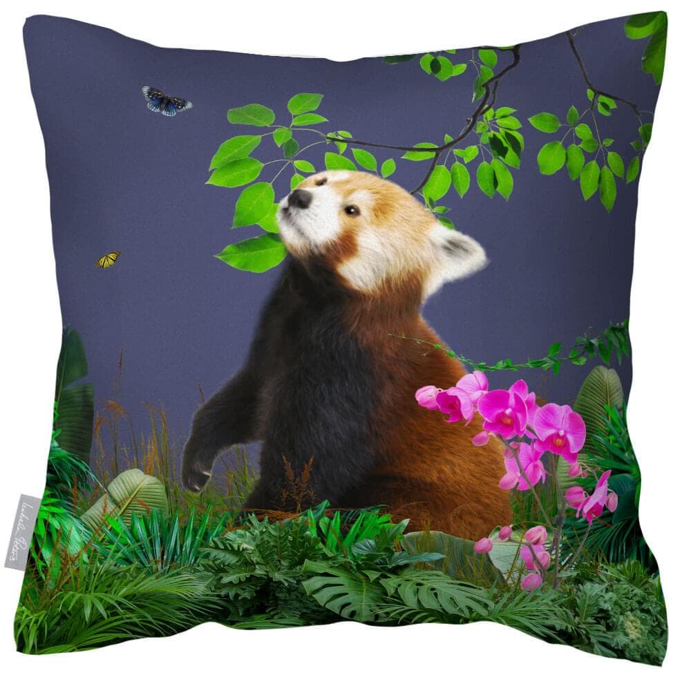 Outdoor Garden Waterproof Cushion - Rare Red Panda - Blush Pink 50 x 50 cm by Izabela Peters