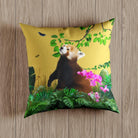 Outdoor Garden Waterproof Cushion - Rare Red Panda - Mustard 50 x 50 cm by Izabela Peters