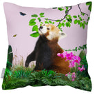 Outdoor Garden Waterproof Cushion - Rare Red Panda - Blush Pink 50 x 50 cm by Izabela Peters
