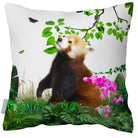 Outdoor Garden Waterproof Cushion - Rare Red Panda - White 50 x 50 cm by Izabela Peters