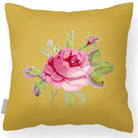 Outdoor Garden Waterproof Cushion - Rose - Mustard 50 x 50 cm by Izabela Peters