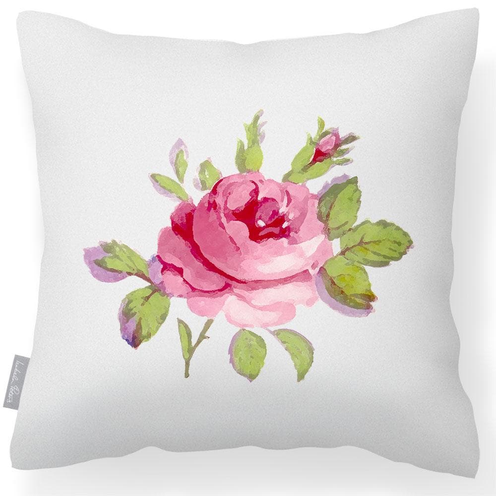 Outdoor Garden Waterproof Cushion - Rose - White 50 x 50 cm by Izabela Peters
