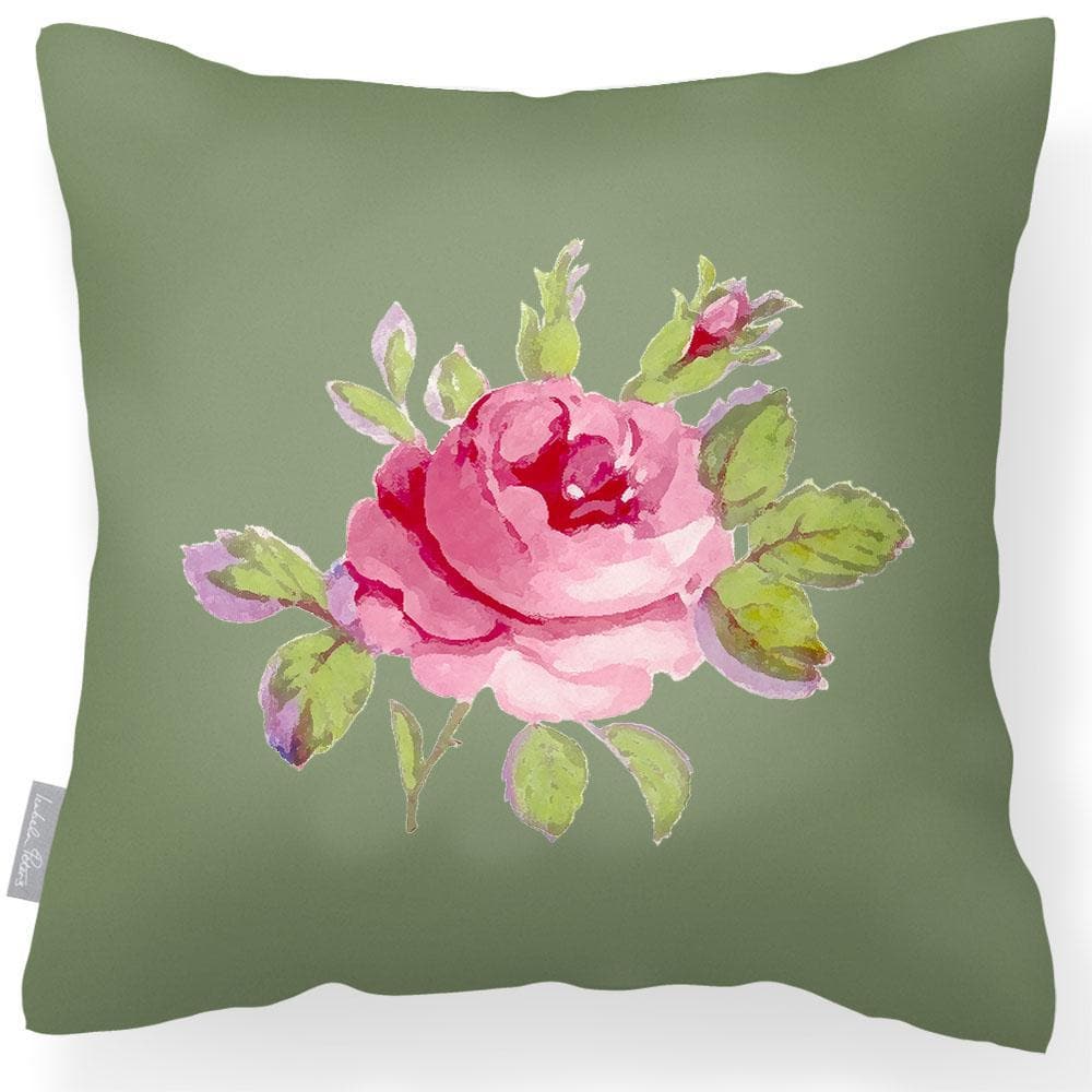 Outdoor Garden Waterproof Cushion - Rose - Sage 50 x 50 cm by Izabela Peters