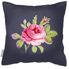 Outdoor Garden Waterproof Cushion - Rose - Graphite 50 x 50 cm by Izabela Peters