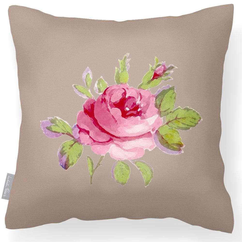 Outdoor Garden Waterproof Cushion - Rose - Taupe 50 x 50 cm by Izabela Peters