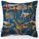 Outdoor Garden Waterproof Cushion | Safari Voyage in Estate Blue 45 x 45 cm | Izabela Peters
