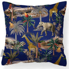Safari Voyage | Outdoor Garden Waterproof Cushion - Midnight 45 x 45 cm by Izabela Peters