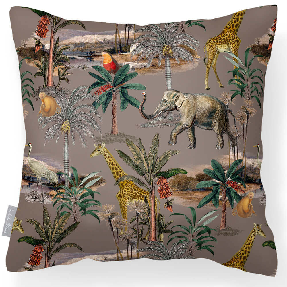 Safari Voyage | Outdoor Garden Waterproof Cushion - Dovedale Stone 45 x 45 cm by Izabela Peters