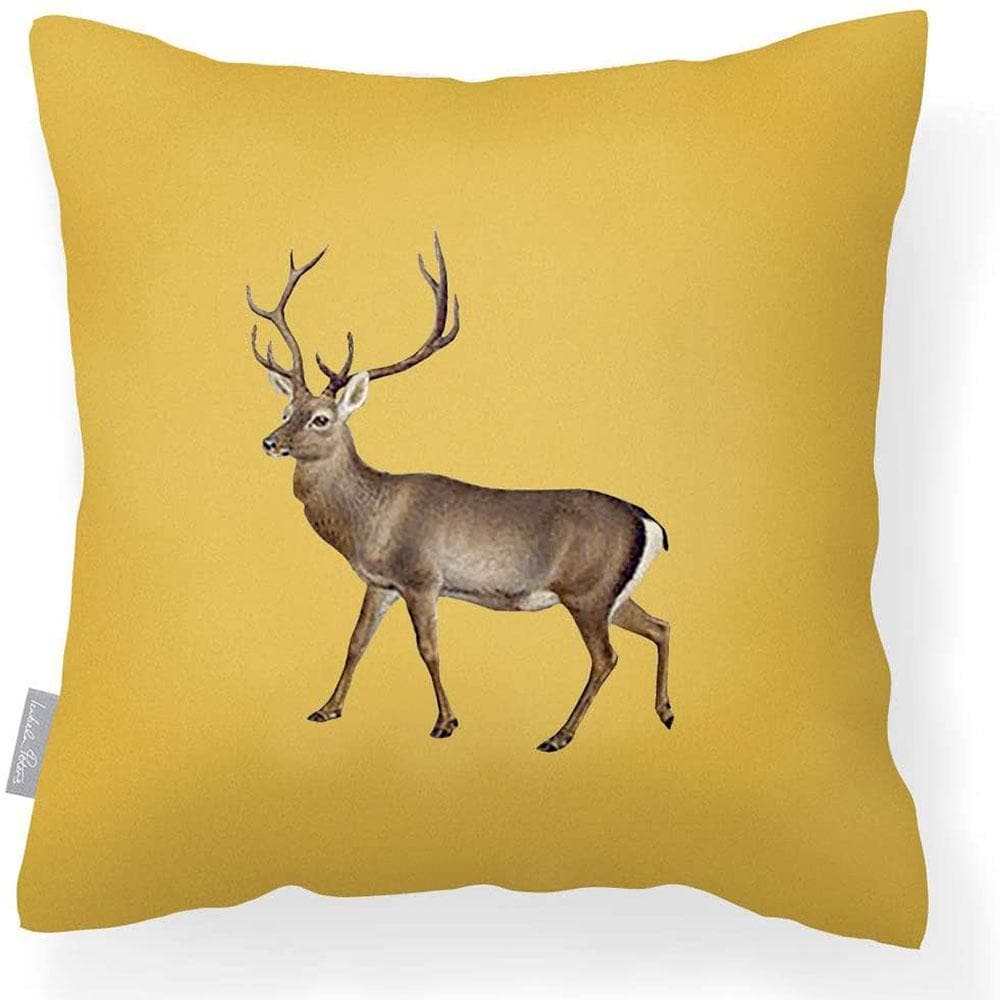 Outdoor Garden Waterproof Cushion - Stag - Mustard 50 x 50 cm by Izabela Peters