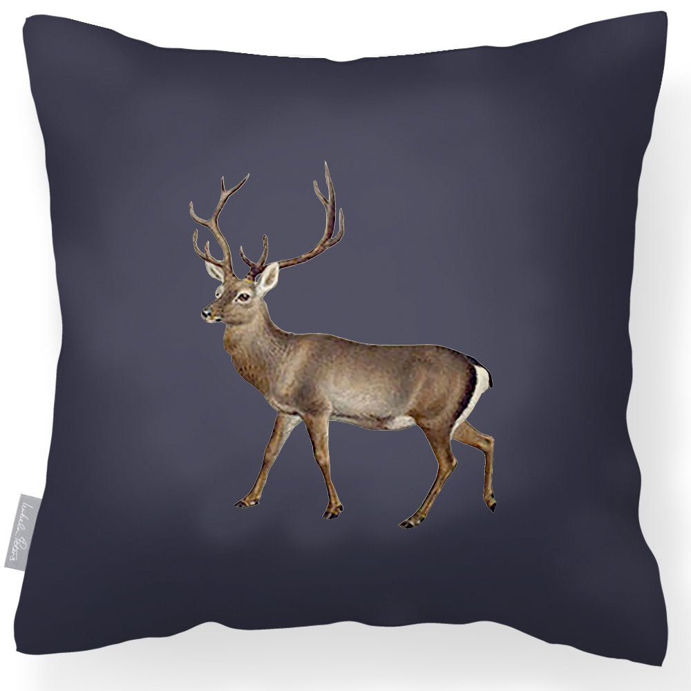 Outdoor Garden Waterproof Cushion - Stag - Graphite 50 x 50 cm by Izabela Peters