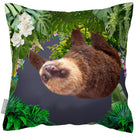 Outdoor Garden Waterproof Cushion - The Relaxing Sloth - Graphite 50 x 50 cm by Izabela Peters