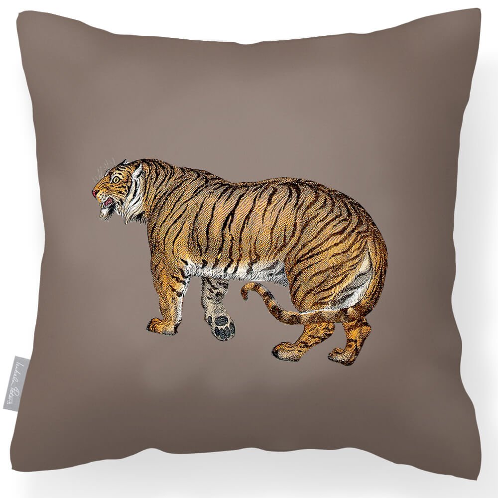 Outdoor Garden Waterproof Cushion - Tiger - Dovedale Stone 45 x 45 cm by Izabela Peters