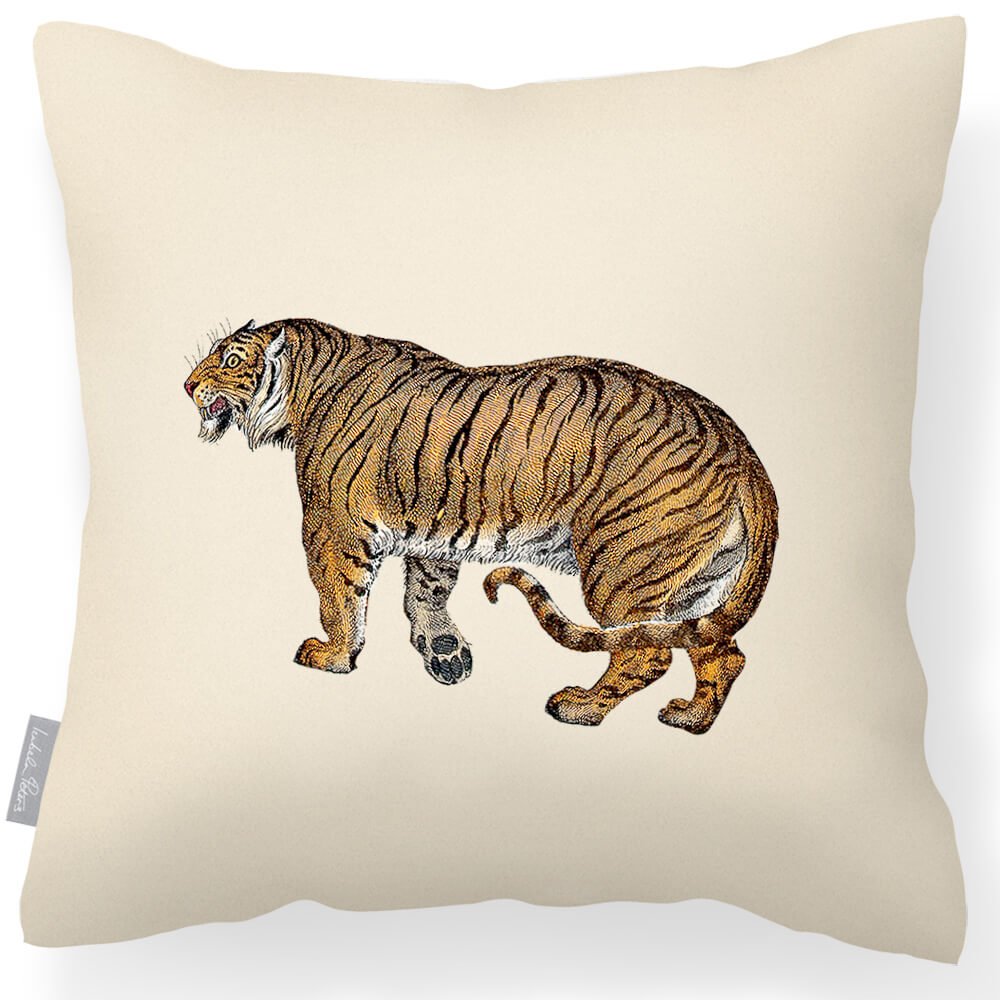Outdoor Garden Waterproof Cushion - Tiger  Izabela Peters Ivory Cream 40 x 40 cm 