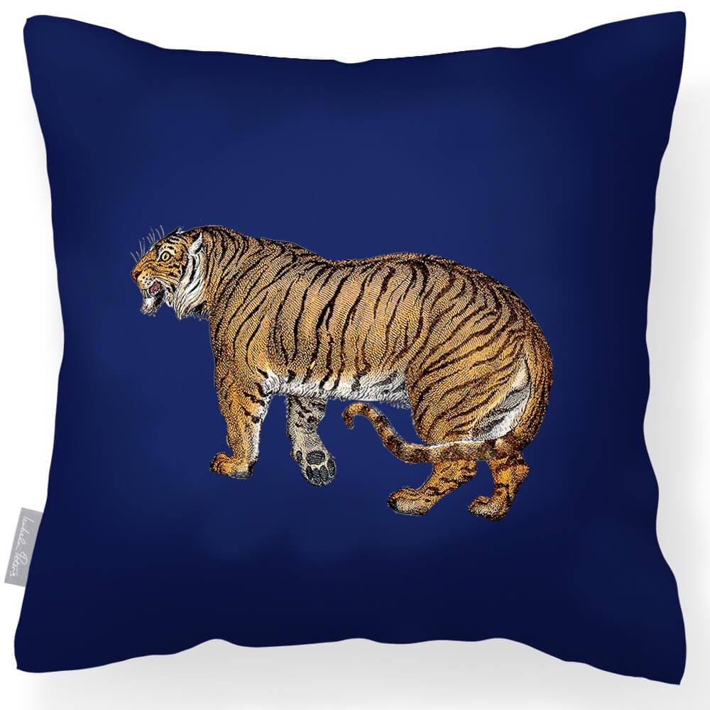 Outdoor Garden Waterproof Cushion - Tiger - Midnight 45 x 45 cm by Izabela Peters