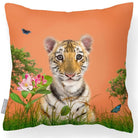 Outdoor Garden Waterproof Cushion - Tiger Prince - Burnt Orange 50 x 50 cm by Izabela Peters