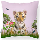Outdoor Garden Waterproof Cushion - Tiger Prince - Blush Pink 50 x 50 cm by Izabela Peters
