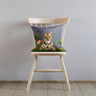 Outdoor Garden Waterproof Cushion - Tiger Prince - Grey 50 x 50 cm by Izabela Peters