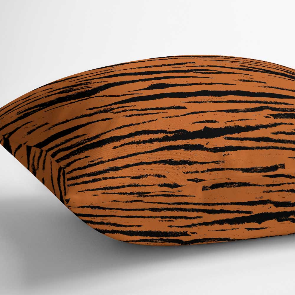 Outdoor Garden Waterproof Cushion - Tiger Print - 43 x 43 cm by Izabela Peters