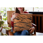 Outdoor Garden Waterproof Cushion - Tiger Print - 43 x 43 cm by Izabela Peters