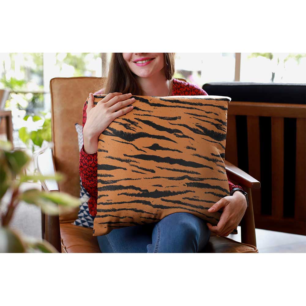 Outdoor Garden Waterproof Cushion - Tiger Print  Izabela Peters   