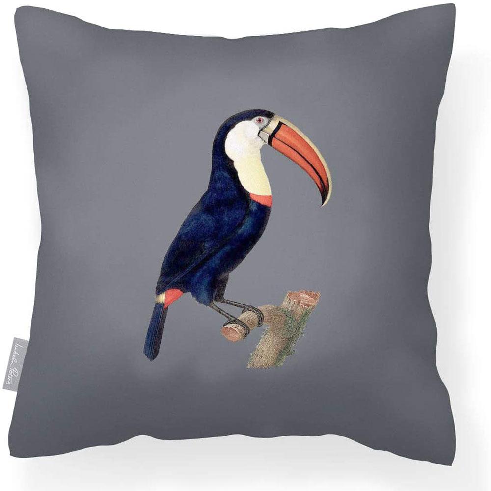 Outdoor Garden Waterproof Cushion - Toucan - Grey 50 x 50 cm by Izabela Peters