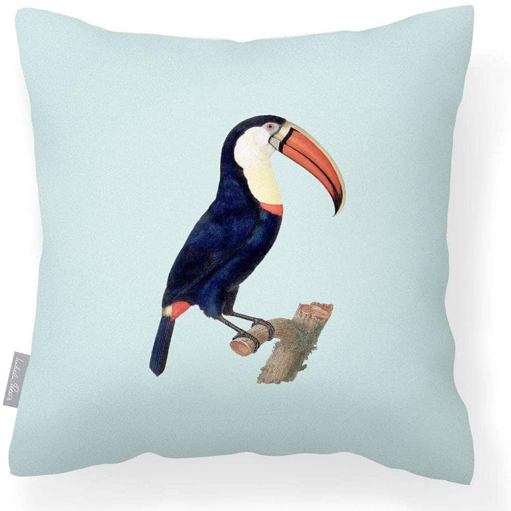 Outdoor Garden Waterproof Cushion - Toucan - Duck Egg 50 x 50 cm by Izabela Peters