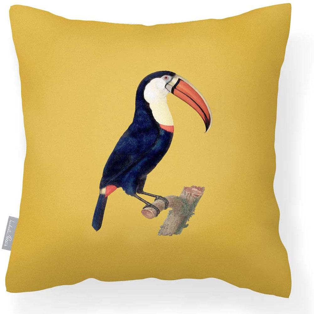 Outdoor Garden Waterproof Cushion - Toucan - Mustard 50 x 50 cm by Izabela Peters