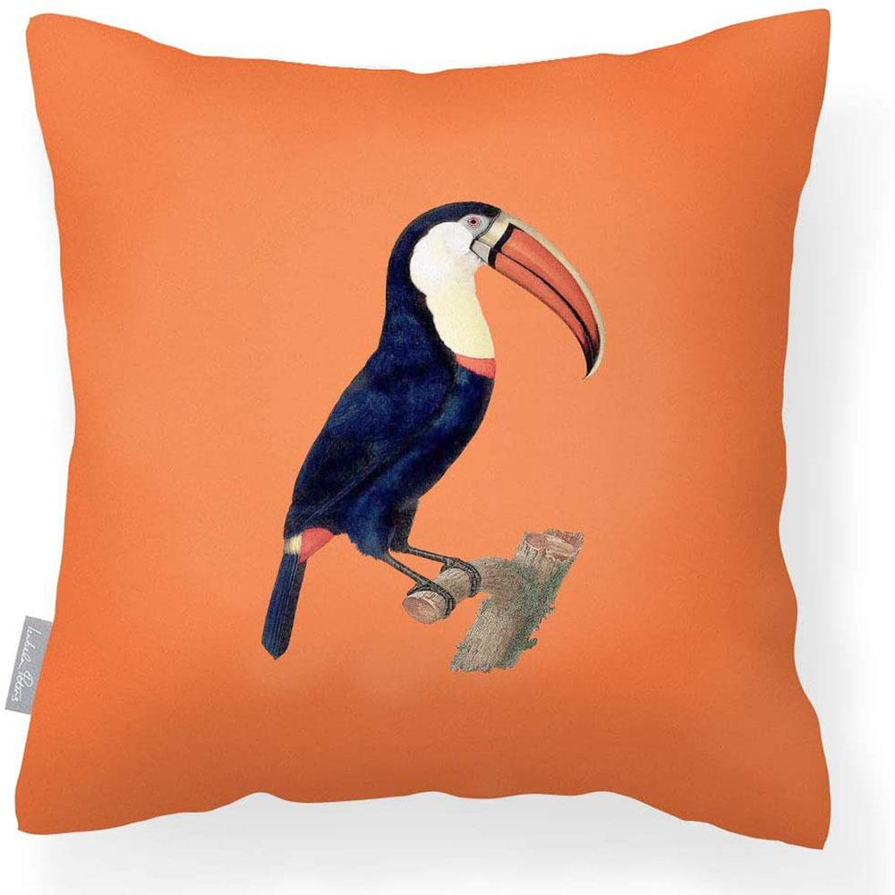 Outdoor Garden Waterproof Cushion - Toucan - Burnt Orange 50 x 50 cm by Izabela Peters