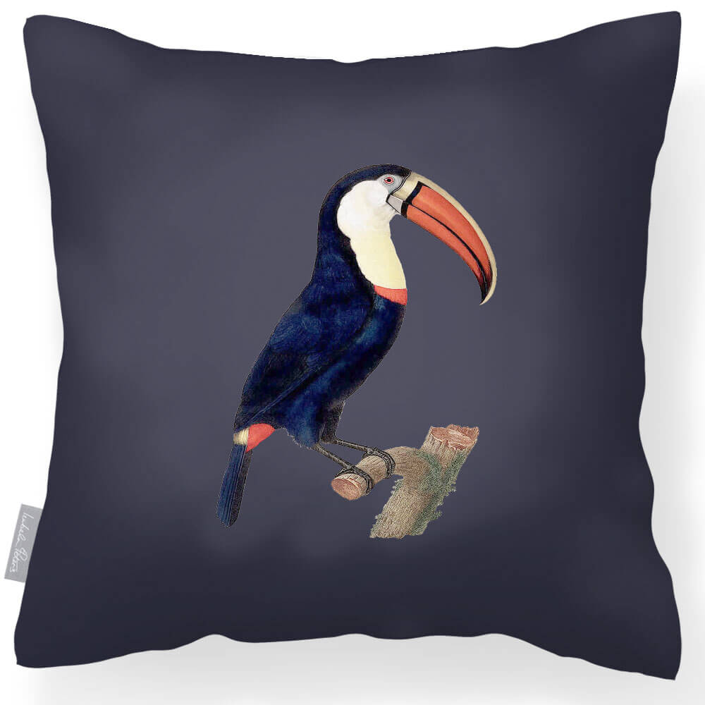 Outdoor Garden Waterproof Cushion - Toucan - Graphite 43 x 43 cm by Izabela Peters