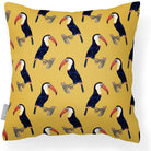 Outdoor Garden Waterproof Cushion - Toucans - Mustard 50 x 50 cm by Izabela Peters