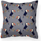 Outdoor Garden Waterproof Cushion - Toucans - Grey 50 x 50 cm by Izabela Peters