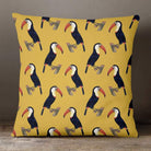 Outdoor Garden Waterproof Cushion - Toucans - Mustard 50 x 50 cm by Izabela Peters