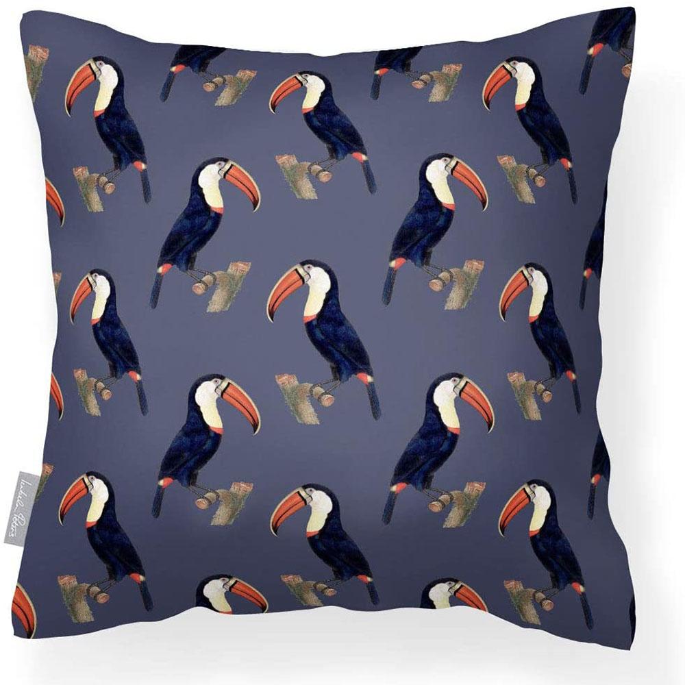 Outdoor Garden Waterproof Cushion - Toucans - Duck Egg 50 x 50 cm by Izabela Peters
