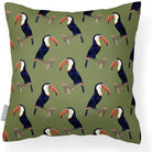 Outdoor Garden Waterproof Cushion - Toucans - Sage 50 x 50 cm by Izabela Peters