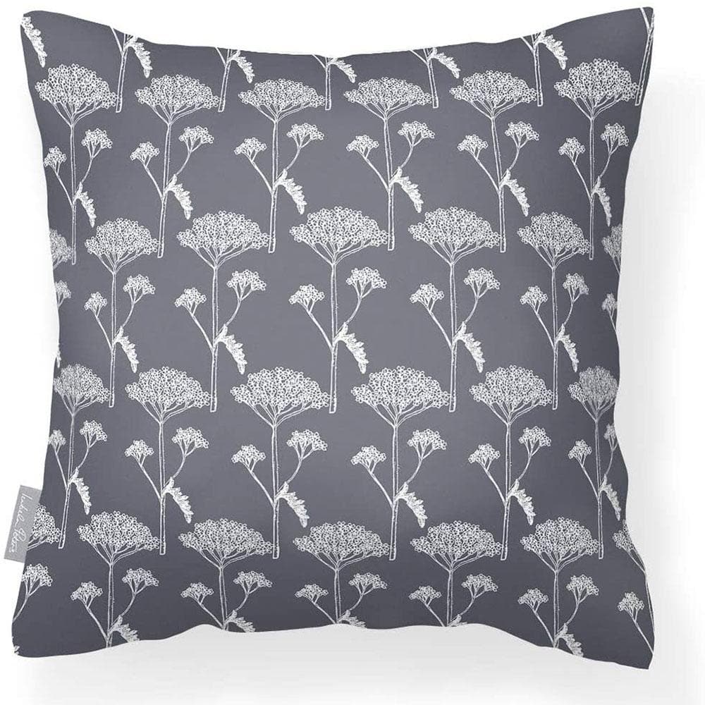 Outdoor Garden Waterproof Cushion - Yarrow - Slate Grey 50 x 50 cm by Izabela Peters