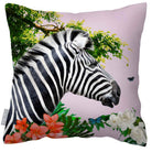 Outdoor Garden Waterproof Cushion - Zara's Zebra - Blush Pink 50 x 50 cm by Izabela Peters