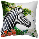 Outdoor Garden Waterproof Cushion - Zara's Zebra - White 50 x 50 cm by Izabela Peters