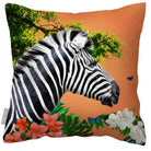 Outdoor Garden Waterproof Cushion - Zara's Zebra - Burnt Orange 50 x 50 cm by Izabela Peters