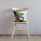Outdoor Garden Waterproof Cushion - Zara's Zebra - Duck Egg 50 x 50 cm by Izabela Peters