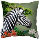 Outdoor Garden Waterproof Cushion - Zara's Zebra - Sage 50 x 50 cm by Izabela Peters