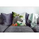 Outdoor Garden Waterproof Cushion - Zara's Zebra - Duck Egg 50 x 50 cm by Izabela Peters